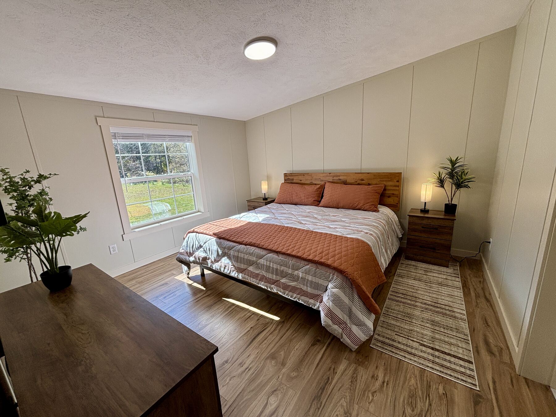 Primary bedroom with king bed